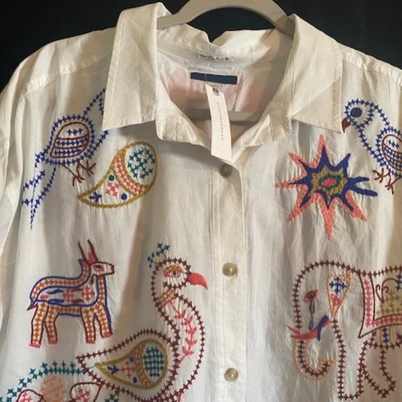 Anthropology Shirt with embroidery - Picture 3 of 3